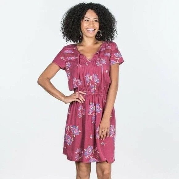 Matilda Jane Art Class Dress Floral Print Mauve Size Extra Small - Picture 1 of 9